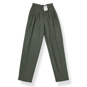 Together Pants Women Size 4 (ACTUAL 23x29)‎ Green High Waisted Pleated Taper NWT